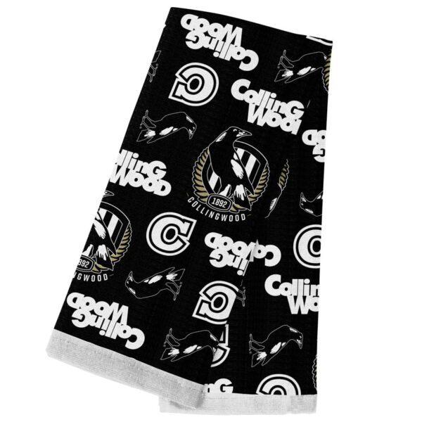 Collingwood Magpies AFL Team Cotton Tea Hand Towel