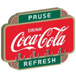 Coke Coca Cola Wooden Key Holder Rack Hook