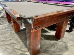 NPC Pool Table 8ft Classic Walnut With Large Square Legs and Pewter Felt