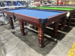 Cedar Colour Pool Snooker Billiard Table 7ft Slate with Slate Blue Felt