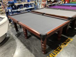 Cedar Colour Pool Snooker Billiard Table 8ft Slate with Charcoal Felt