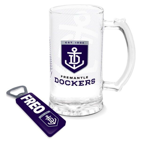 Fremantle Dockers AFL Stein and Bottle Opener Pack