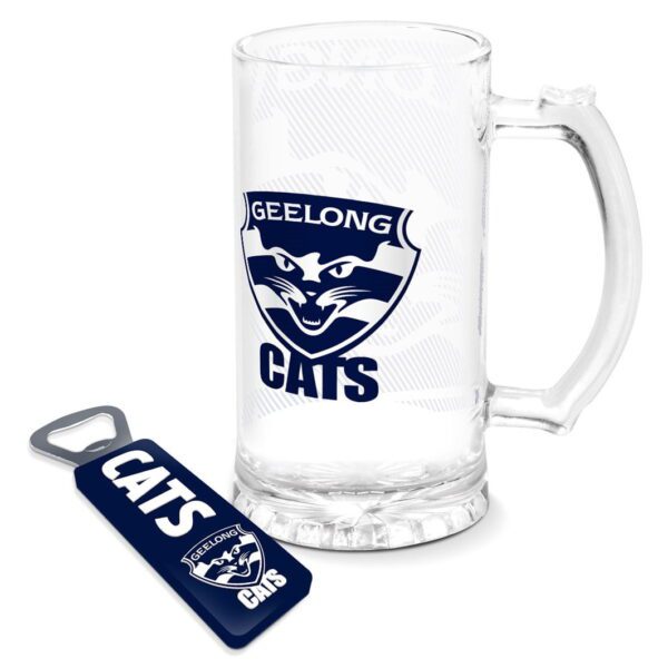 Geelong Cats AFL Stein and Bottle Opener Pack