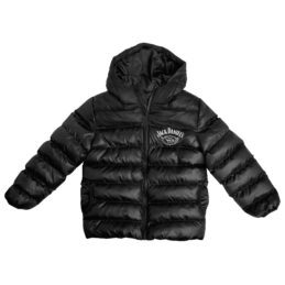 Jack Daniels Logo Puffer Ski Hoody Jumper Jacket Sweater Black