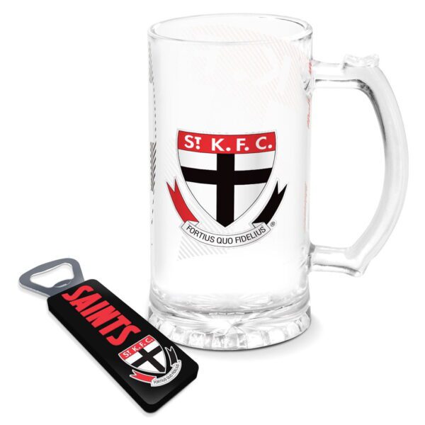 St Kilda Saints AFL Stein and Bottle Opener Pack