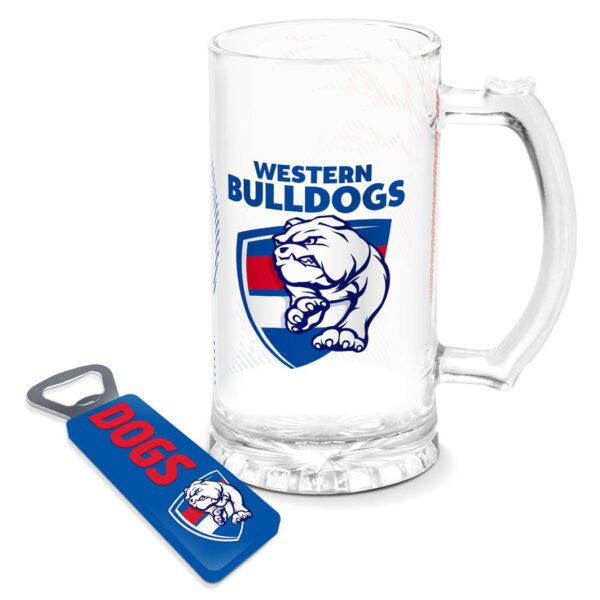 Western Bulldogs AFL Stein and Bottle Opener Pack