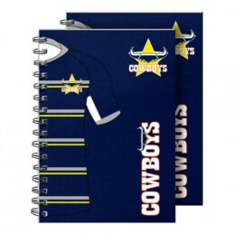 North QLD Queensland Cowboys NRL Set of 2 Notebooks (A5 120 Page Notebook Notepad)