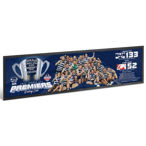 Geelong Cats 2022 Premiers Team Image Premiership AFL Bar Runner Mat