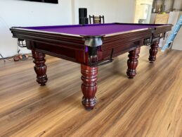 NPC Pool Snooker Billiard Table 9ft Royal DELUXE Mahogany With Purple Felt