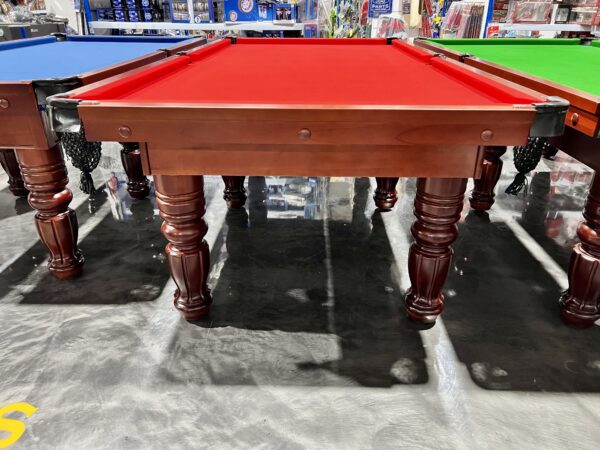 Cedar Colour Pool Snooker Billiard Table 8ft Slate with Red Felt - Image 3