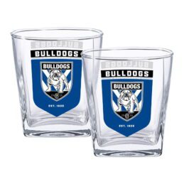 Canterbury Bulldogs NRL Set of 2 Spirit Glasses 250ml Glass Logo Design