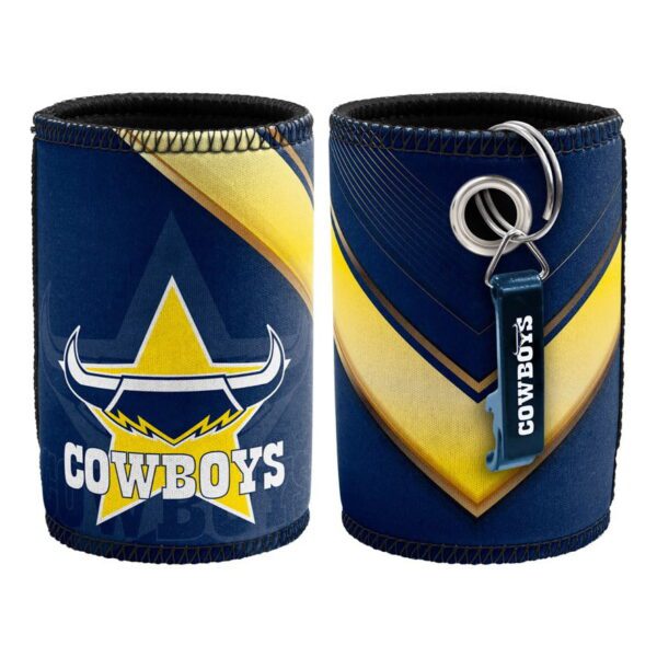 North QLD Queensland Cowboys NRL Bottle Opener Keyring and Beer Can Bottle Cooler Stubby Holder