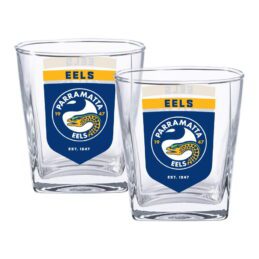 Parramatta Eels NRL Set of 2 Spirit Glasses 250ml Glass Logo Design