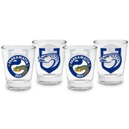 Parramatta Eels NRL Team Logo 50ml Shot Glasses Bar Set of 4