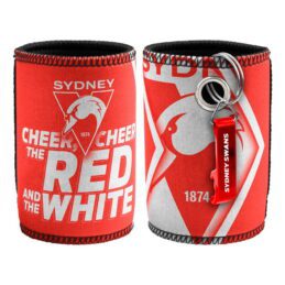 Sydney Swans AFL Bottle Opener Keyring and Beer Can Bottle Cooler Stubby Holder