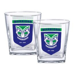 New Zealand NZ Warriors NRL Set of 2 Spirit Glasses 250ml Glass Logo Design