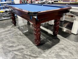 NPC Pool Snooker Billiard Table 7ft Classic Mahogany with Slate Blue Felt