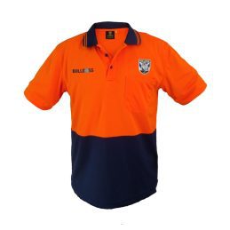Canterbury Bulldogs NRL Short Sleeve Polo Work Shirt Orange