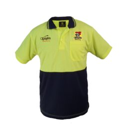 Newcastle Knights NRL Short Sleeve Polo Work Shirt Yellow