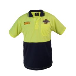 Wests Tigers NRL Short Sleeve Polo Work Shirt Yellow