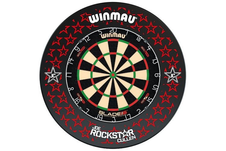 Winmau Blade 6 DUAL CORE Dart Board + Joe Cullen Rockstar Dartboard Surround