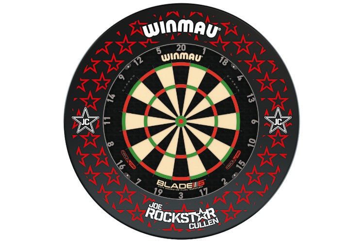 Winmau Blade 6 TRIPLE CORE Dart Board + Joe Cullen Rockstar Dartboard Surround