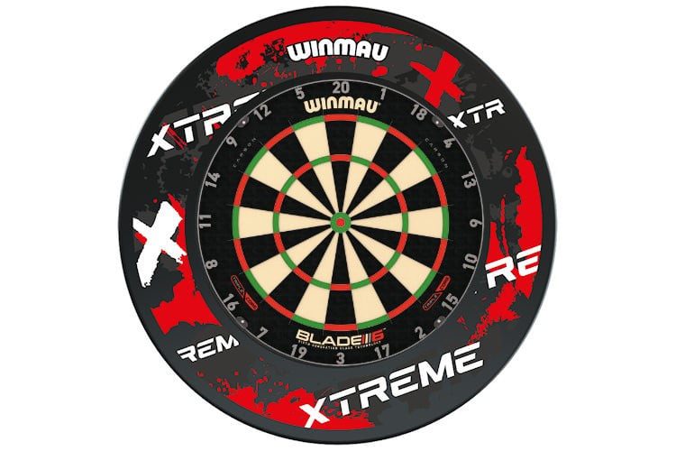 Winmau Blade 6 TRIPLE CORE Dart Board + Xtreme Retro Dartboard Surround