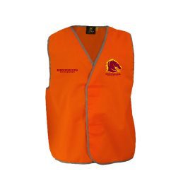 Brisbane Broncos NRL Hi Viz Work Vest Orange