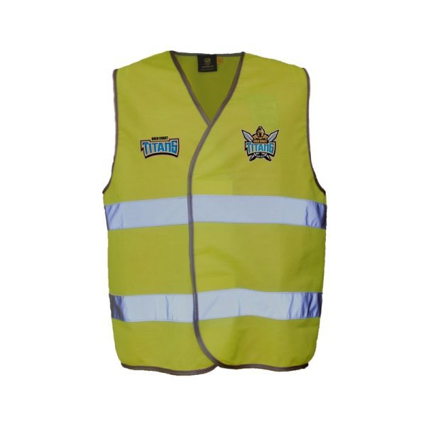 Gold Coast Titans NRL Hi Viz Work Vest With Reflective Tape Yellow