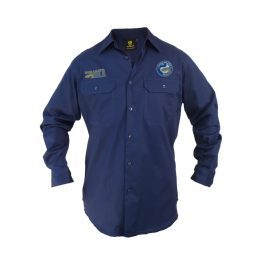 Parramatta Eels NRL Button up Work Shirt Long Sleeve Navy