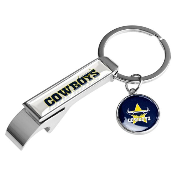 North QLD Queensland Cowboys NRL Metal Keyring Bottle opener with Pendant