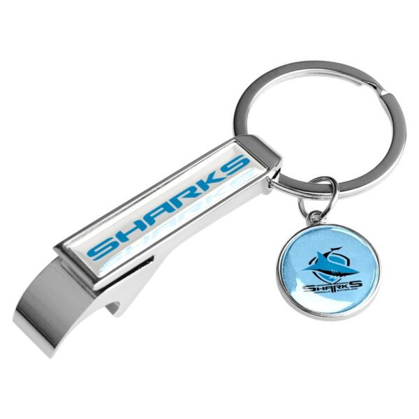 Cronulla Sharks NRL Metal Keyring Bottle opener with Pendant