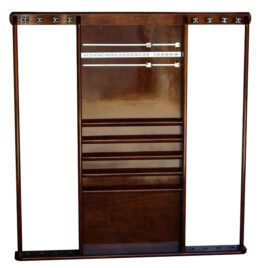 Walnut Satin Pool Snooker Billiard Cue Stick Rack Holder Cues, Balls, Snooker Scoreboard