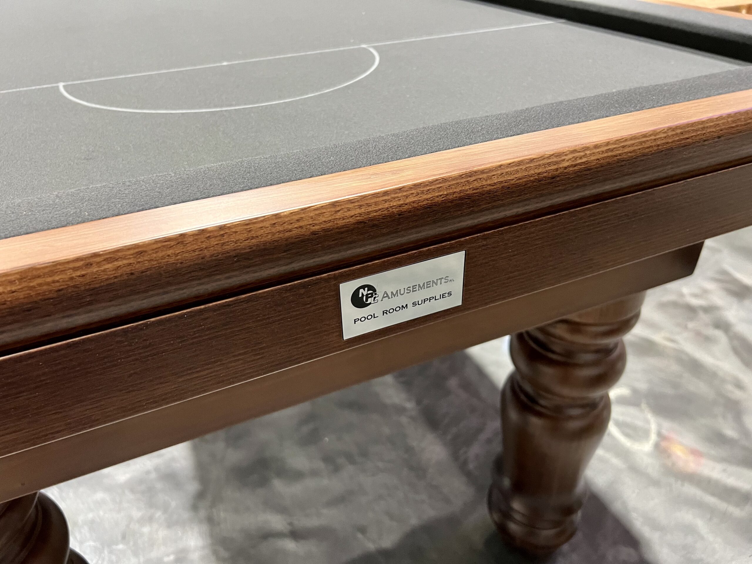 NPC Pool Table 7ft Brizilian Slate Top Walnut with Black Felt 6 NPC Pool Table 7ft Brizilian Slate Top Walnut with Black Felt - Image 6