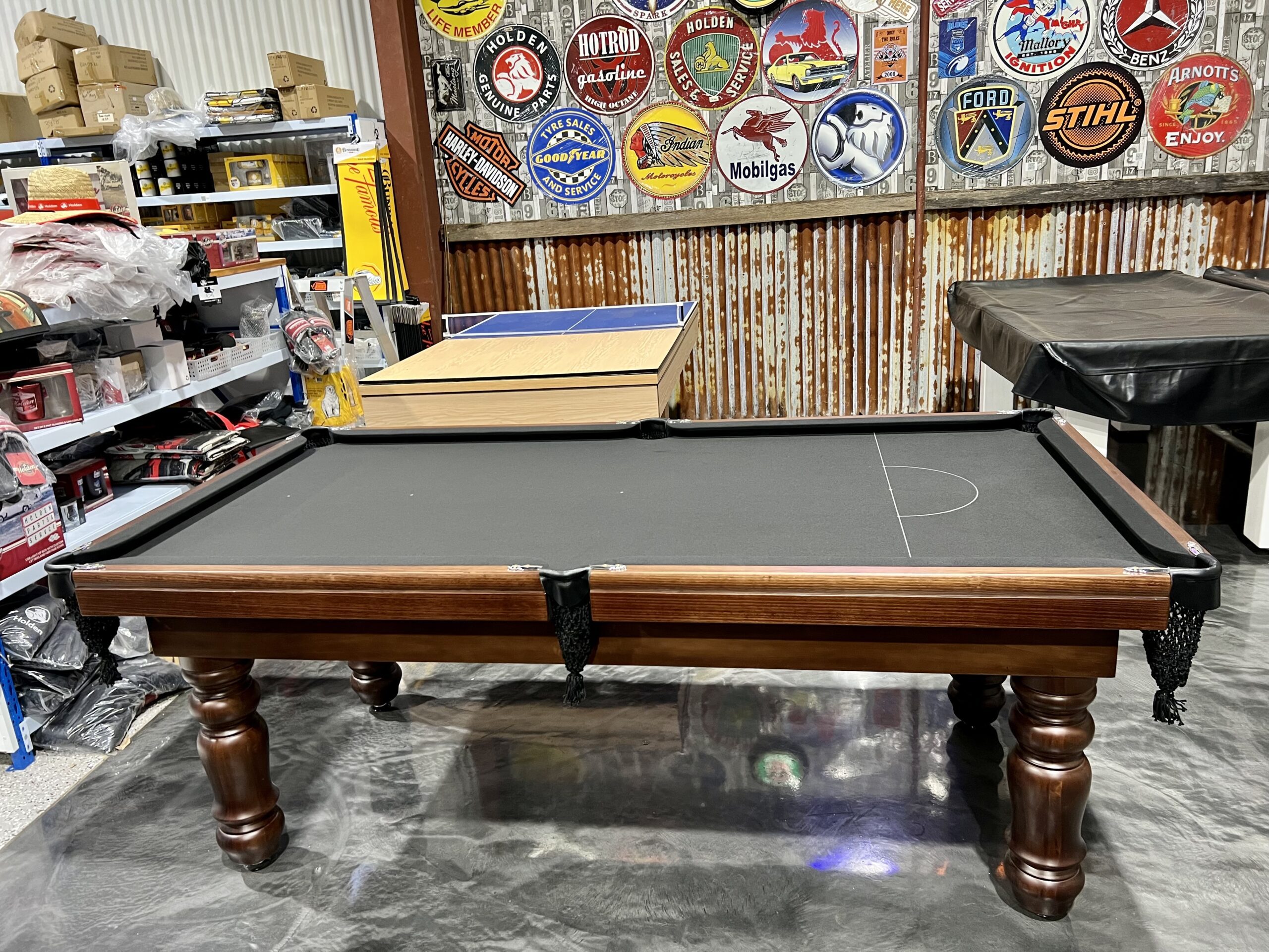 NPC Pool Table 7ft Brizilian Slate Top Walnut with Black Felt 2 NPC Pool Table 7ft Brizilian Slate Top Walnut with Black Felt - Image 2