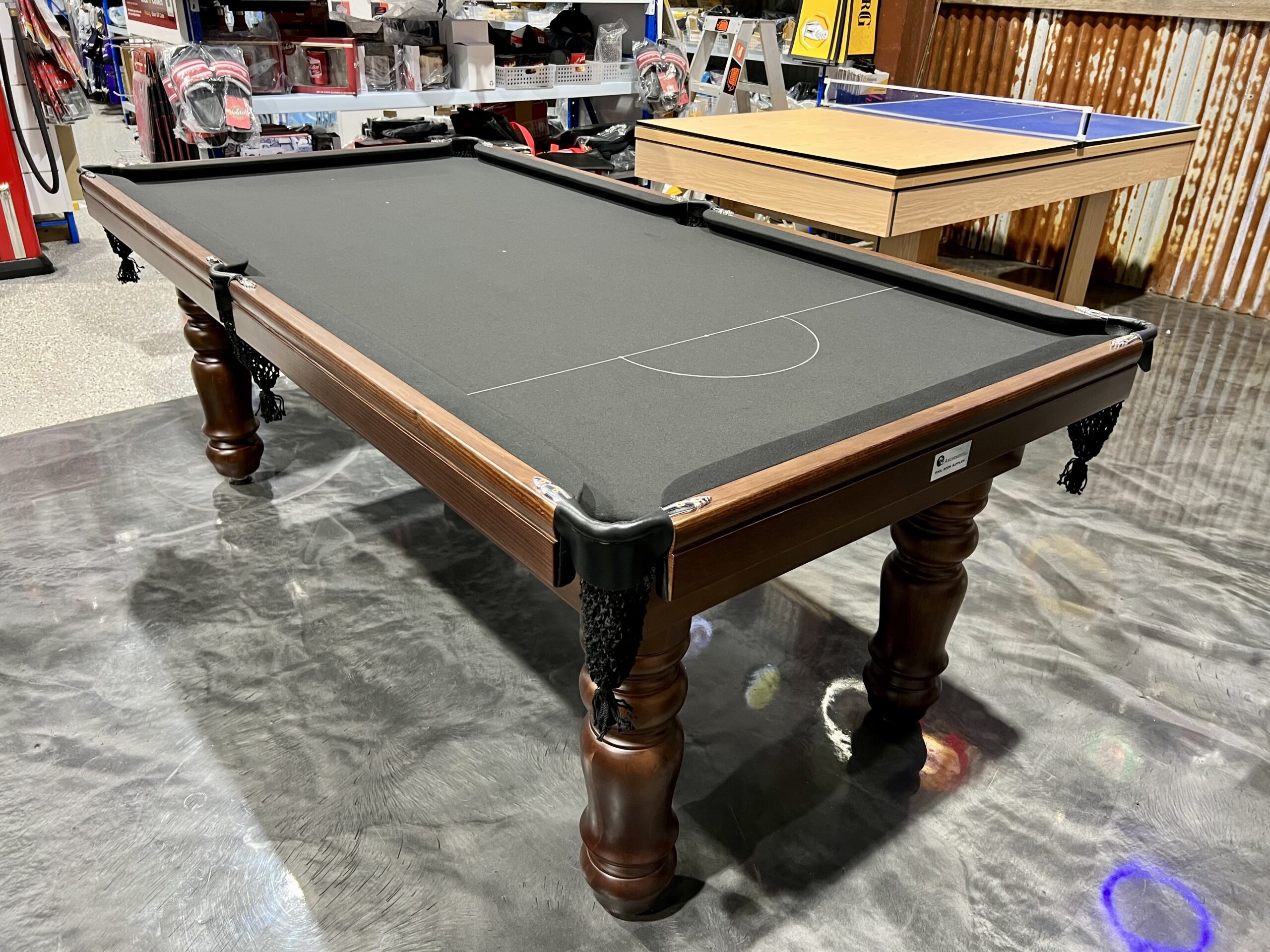 NPC Pool Table 7ft Brizilian Slate Top Walnut with Black Felt 1 NPC Pool Table 7ft Brizilian Slate Top Walnut with Black Felt