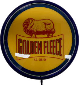 Golden Fleece Bar Lighting Wall Sign Light Button Dark Blue