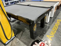 NPC Pool Table 7ft Black Gloss Stain with Pewter Felt Black Chrome Fittings Black Pockets