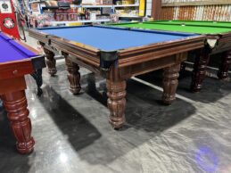NPC Pool Table 8ft Royal DELUXE Light Walnut with Slate Blue Felt