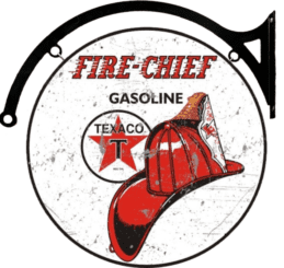 MASSIVE TEXACO Gasoline Fire Chief Metal Bar Wall Sign Man Cave Garage Workshop