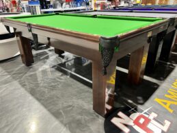 NPC Pool Table 7ft Walnut Brass Fittings Black Pockets Green Felt