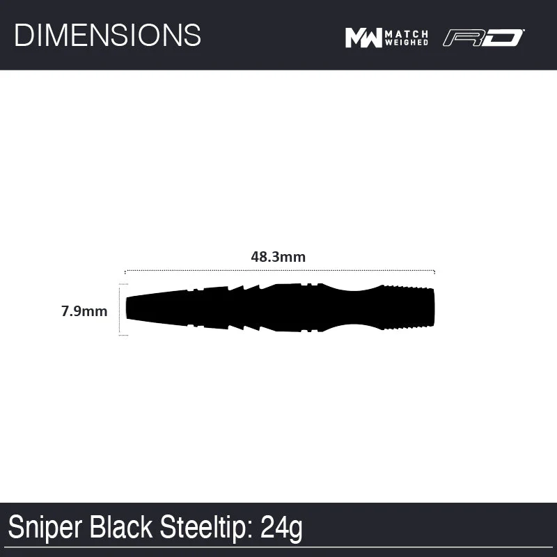 WINMAU Sniper Black Natural Finish 90% Tungsten Darts 22g - 24 Gram 11 WINMAU Sniper Black Natural Finish 90% Tungsten Darts 22g - 24 Gram - Image 11