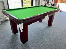 NPC Pool Table 6ft Slate Top Mahogany with Green Felt Square legs