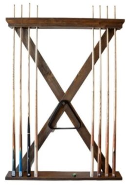 American Walnut Cross Pool Snooker Billiard Cue Stick Triangle Rack Holder