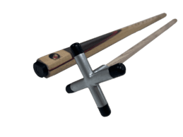 FULL ASH With Red Wood Flame Pool Snooker Billiard Cue REST 1 x SATIN Chrome Rest
