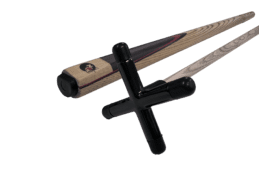 FULL ASH With Red Wood Flame Pool Snooker Billiard Cue REST 1 x BLACK Chrome Rest