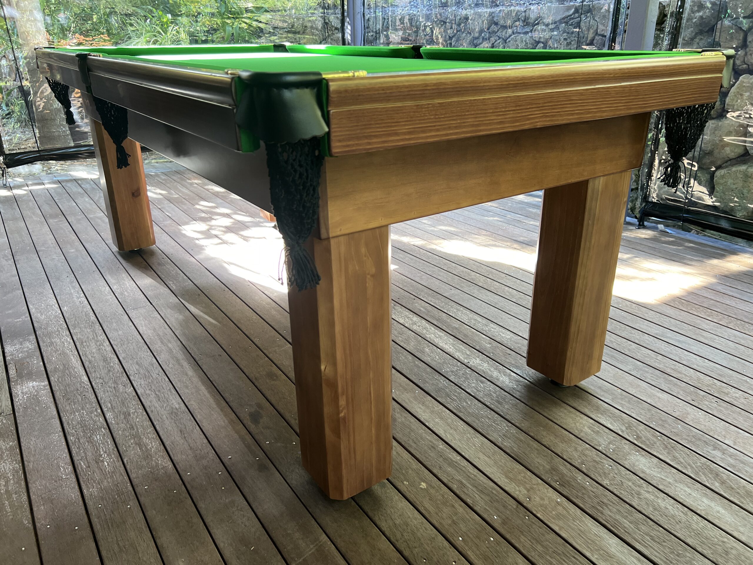 NPC Pool Table 7ft Walnut Brass Fittings Green Felt Square Legs 2 NPC Pool Table 7ft Walnut Brass Fittings Green Felt Square Legs - Image 2