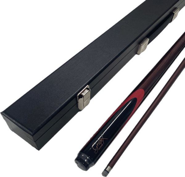 Grafex Supreme Burgundy Multi-Weight System Graphite Pool Snooker Billiard Cue and Black Cue Case