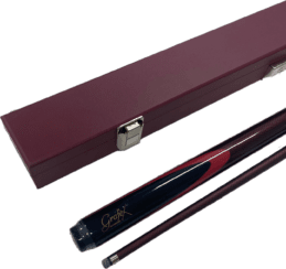 Grafex Supreme Burgundy Multi-Weight System Graphite Pool Snooker Billiard Cue and Burgundy Cue Case