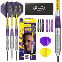 Target Luke The Nuke Littler Brass 22 Gram Steel Tip Darts Set